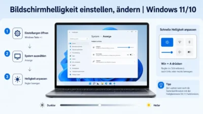 Bildschirmhelligkeit einstellen, ändern | Windows 11/10