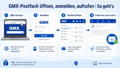 GMX-Postfach öffnen, anmelden, aufrufen | So geht’s