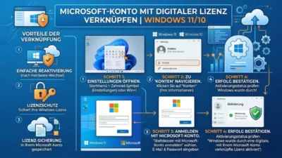 Microsoft-Konto mit digitaler Lizenz verknüpfen | Windows 11/10