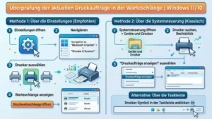 Überprüfung der aktuellen Druckaufträge in der Warteschlange | Windows 11/10