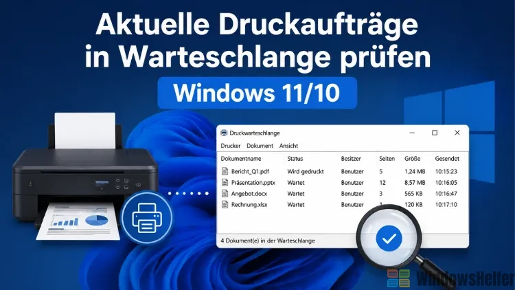 Aktuelle Druckaufträge in Warteschlange prüfen Windows 11/10