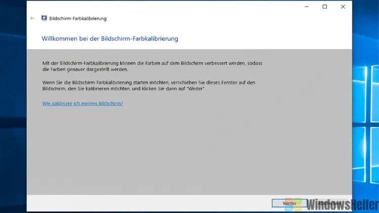 Bildschirm-Farbkalibrierung in Windows 10