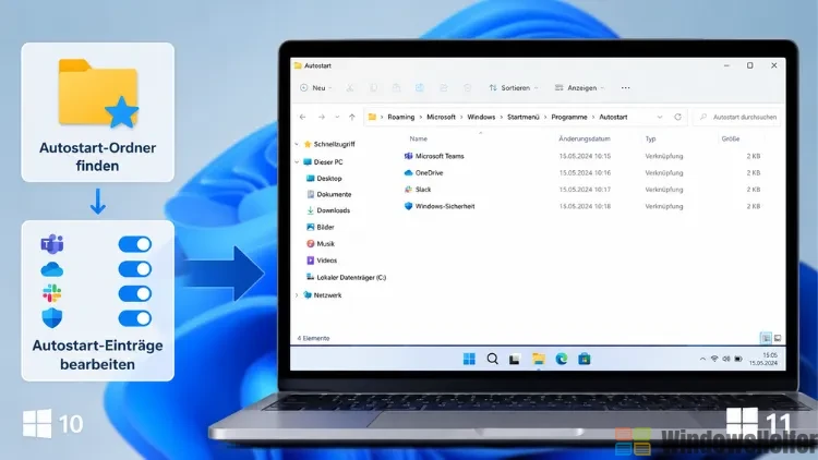 Autostart-Ordner finden und bearbeiten in Windows 11 und 10