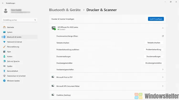 Bluetooth und Drucker Einstellungen