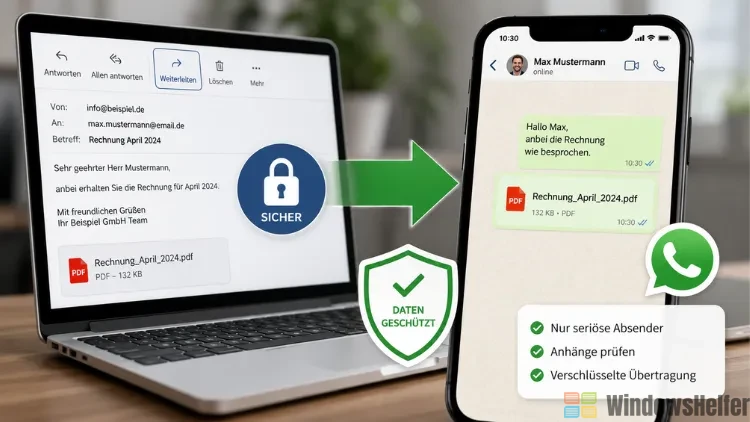 E-Mail auf WhatsApp weiterleiten – so geht es sicher