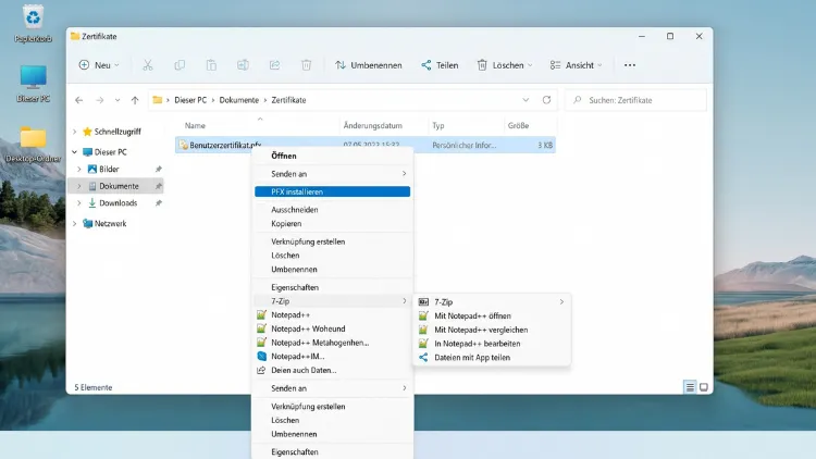 ELSTER-Zertifikat in Windows einbinden