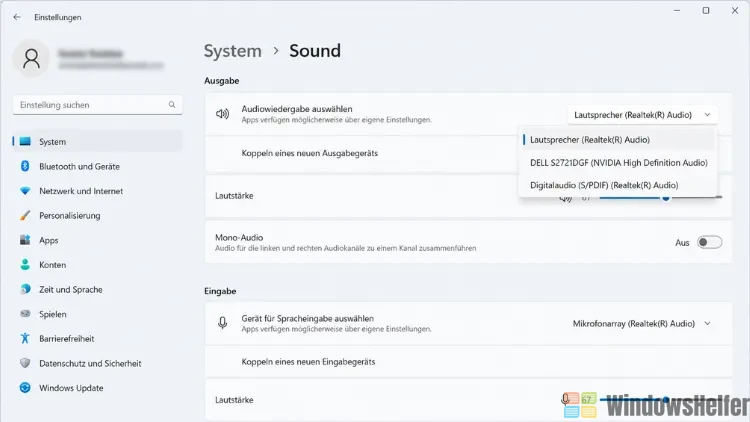 Windows 11 Sound Einstellungen