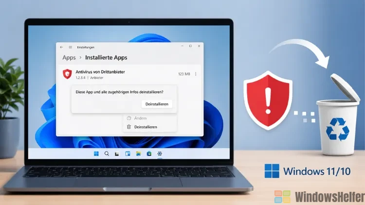 Windows 11/10: Antivirensoftware von Drittanbietern deinstallieren