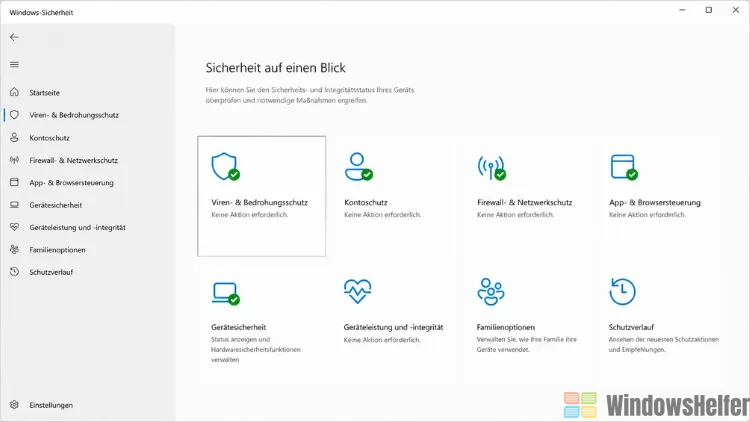 Windows-Sicherheit Übersicht auf einem Desktop